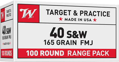 Winchester USA .40 S&W 165 Grain Full Metal Jacket Ammunition – 100 Rounds