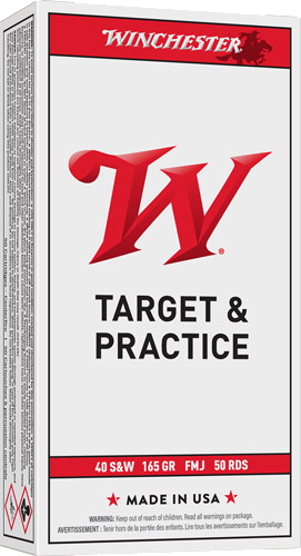 Winchester USA .40 S&W 165 Grain Full Metal Jacket Ammunition – 50 Rounds