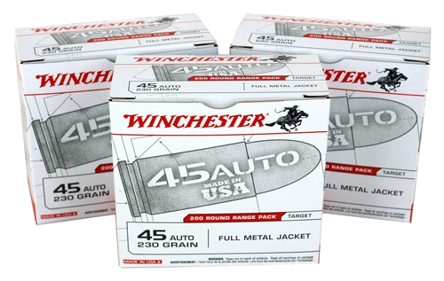 Winchester USA .45 ACP 230 Grain Full Metal Jacket Ammunition – 600 Rounds