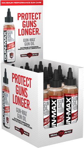 Real Avid Gun Max Gun Oil 4 oz. Bottle 12-Piece. Display