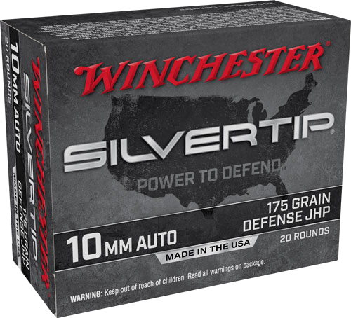 Winchester Silvertip 10mm 185 Grain Jacketed Hollow Point Ammunition – 20 Rounds