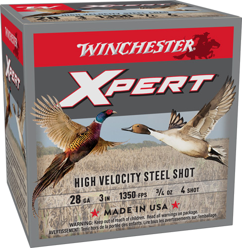 Winchester Xpert Steel 28 Gauge #4 Shot Ammunition – 25 Rounds