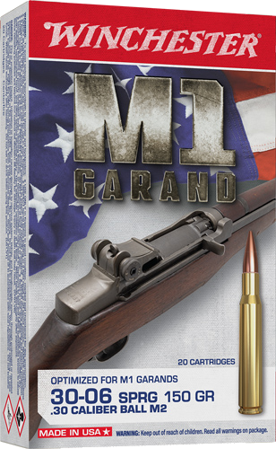Winchester M1 Garand .30-06 Springfield 150 Grain Full Metal Jacket Ammunition – 20 Rounds