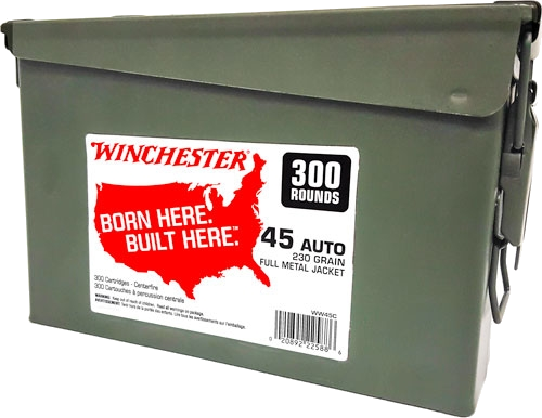 Winchester .45 ACP 230 Grain Full Metal Jacket Ammunition – 300 Rounds