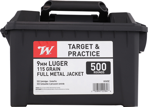 Winchester 9mm 115 Grain Full Metal Jacket Ammunition – 500 Rounds