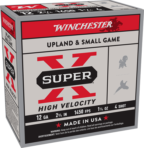 Winchester Super-X 12 Gauge #4 Shot Ammunition – 25 Rounds