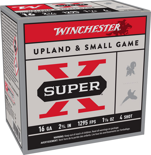 Winchester Super-X 16 Gauge #4 Shot Ammunition – 25 Rounds