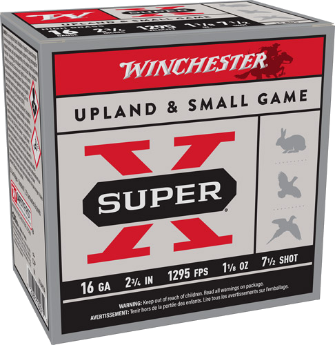Winchester Super-X 16 Gauge #7.5 Shot Ammunition – 25 Rounds