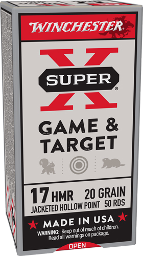 Winchester Super-X .17 HMR 20 Grain Jacketed Hollow Point Ammunition – 50 Rounds