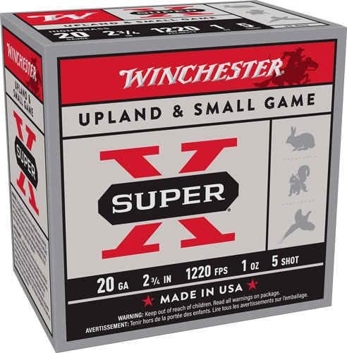 Winchester Super-X 20 Gauge #5 Shot Ammunition – 25 Rounds