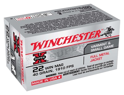 Winchester Super-X .22 Magnum 40 Grain Full Metal Jacket Ammunition – 50 Rounds