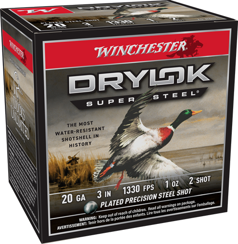 Winchester Drylok 20 Gauge #2 Shot Ammunition – 25 Rounds