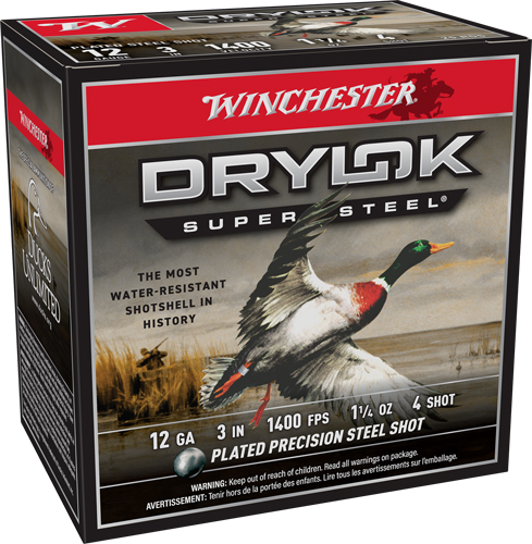 Winchester Drylok 12 Gauge #4 Shot Ammunition – 25 Rounds