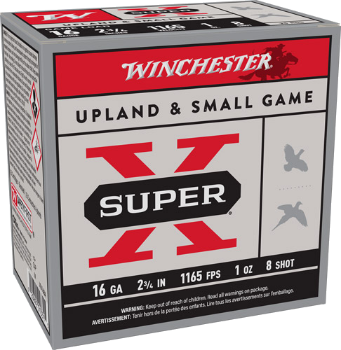 Winchester Super-X 16 Gauge #8 Shot Ammunition – 25 Rounds
