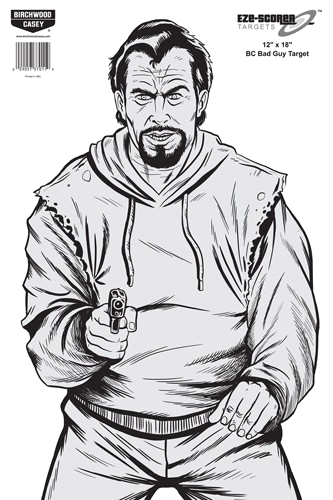 Birchwood Casey Eze-Scorer 12"X18" Bad Guy Silhouette 10 Target