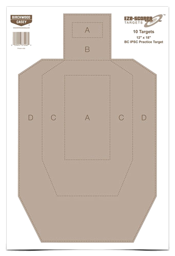 Birchwood Casey Eze-Scorer 12"X18" Ipsc Practice 10 Target