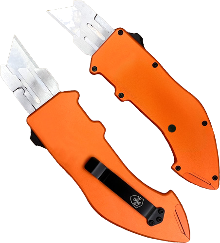 Templar Knife Utility Razor OTF Squire with 5 Blades – Orange