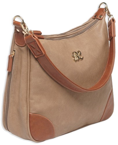 Bulldog Concealed Carry Purse Hobo Style Taupe with Tan Trim