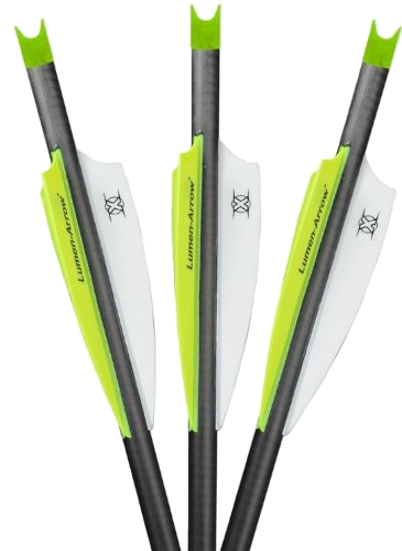 Lumenok Crossbow Arrow 20" Carbon 3.5" Vanes Green Crescent 3-Pack