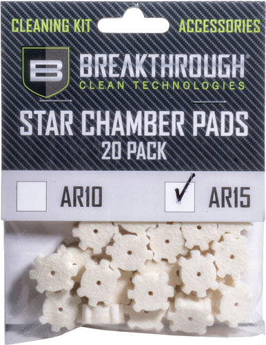 Breakthrough Clean AR-15 Star Chamber Pad 20-Pack with 8-32 Adtr