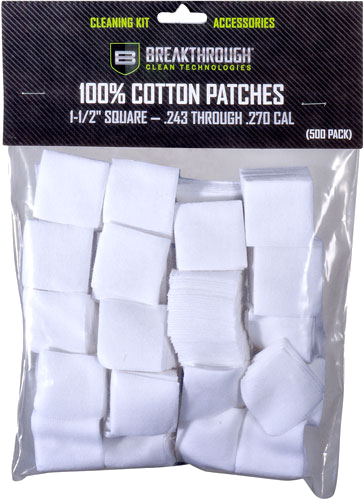Breakthrough Clean Cleaning Patches 1 1/2" Square .243-270 50-Pack