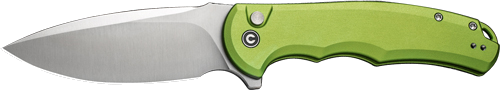 Civivi Praxis 3.75" Lime Green Aluminum/Satin Button LK Knife