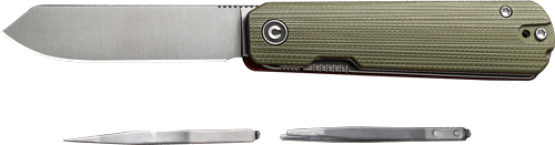 Civivi Sendy 2.83" Milled Green/Red G-10 Clam Pk Knife