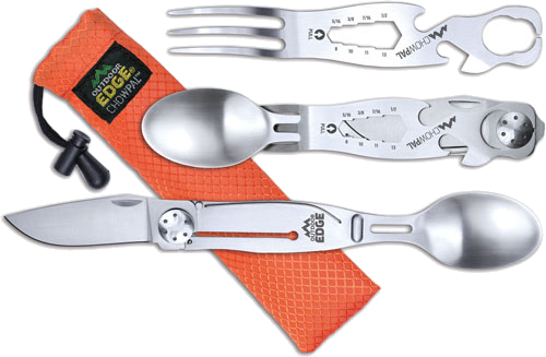 Outdoor Edge Chowpal Mealtime Multitool with & Orange Pouch Knife