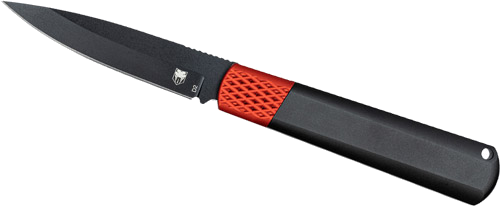 Cobratec Knives Gideon Hidden Release 3" Black/Red Aluminum D2 Blade