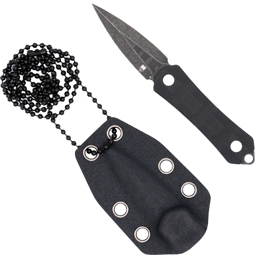 Cobratec Knives Guardian Neck 1.99" D2 Stonewash Dagger with Sh Knife