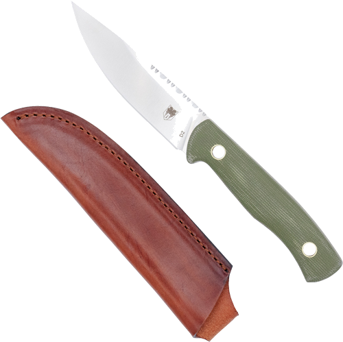 Cobratec Knives Koonsman 4" Fixed Blade D2 with Leather Sheath – OD Green