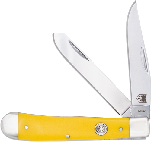 Cobratec Knives Trapper Two Blade G-10 Yellow Delrin/Ss Slip Jnt