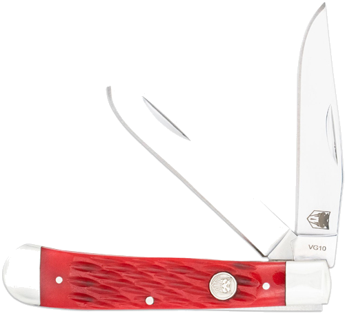 Cobratec Knives Trapper Two Blade G-10 Red/Ss Slip Joint