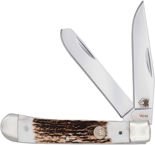 Cobratec Knives Trapper Two Blade G-10 Stag/Ss Slip Joint