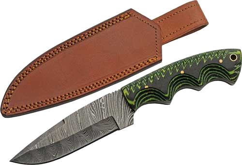 SZCO Rite Edge 5" Tree Ridge Micarta Damascus Cp with Sheath