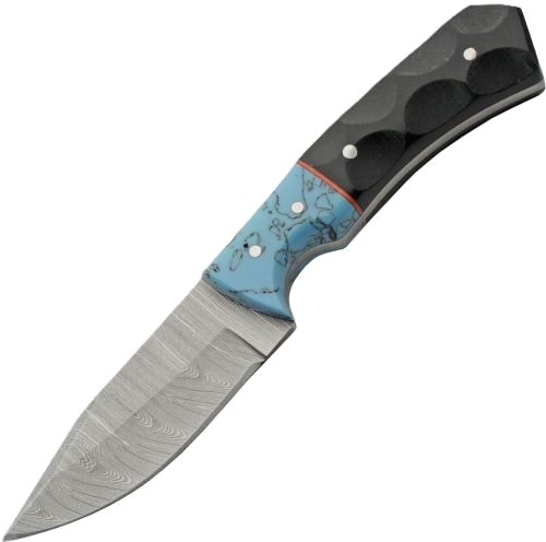 SZCO Rite Edge 3" Turquoise Micarta Skinner with Leather Shth