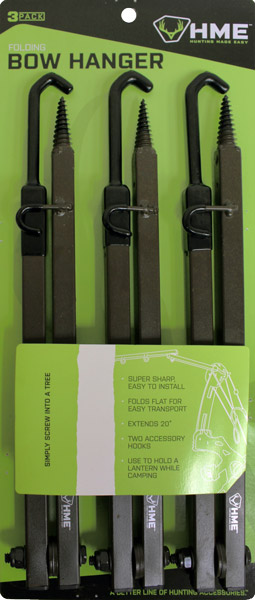 HME Products Bow Hanger 20" Folding with Accessory Hooks 3-Pack