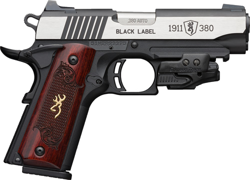 Browning 1911-380 Label Medallion with Laser 4.25" Wood Pistol