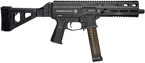 GRAND POWER STRIBOG SP45A3 45ACP 8" BBL 20RD W/BRACE BLK