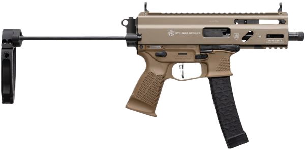 Global Ordnance Stribog SP9A3S 9mm Pistol – FDE, Pistol Brace