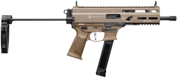 Global Ordnance Stribog SP9A3G 9mm Pistol – FDE, Pistol Brace