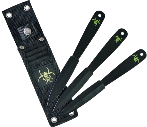 Ruko Throwning Knives 3-Piece 7.38" Carbon Steel Clamshell Knife