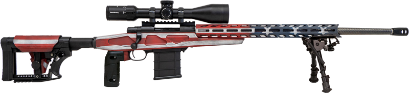 Howa Flag Chassis 308 USA Flg Win 24" Threaded with Scope .308 Win Rifle