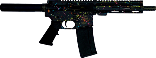 GLFA AR-15 Nitride Barrel .223 Wylde Pistol – Black Splatter