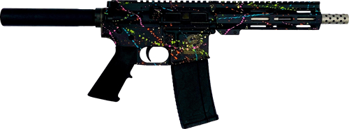 GLFA AR-15 Stainless Barrel .223 Wylde Pistol – Black Splatter