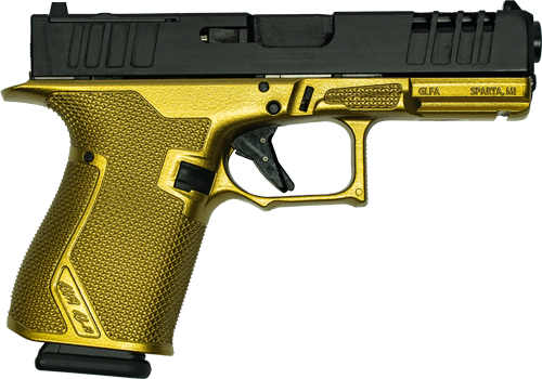 GLFA 19 STRIKER 9MM 4" 15 SHOT BLACK SLIDE GALAXY GOLD FRAME