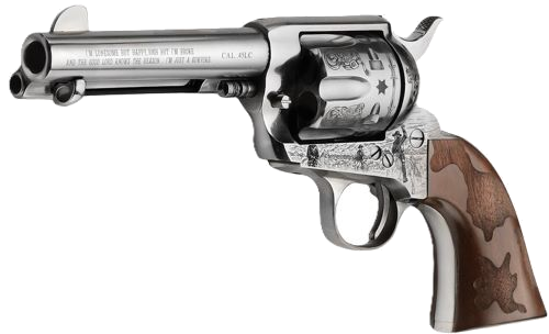 E.m.f Cowpoke 4.75" Engraved Wood .45 Colt Revolver