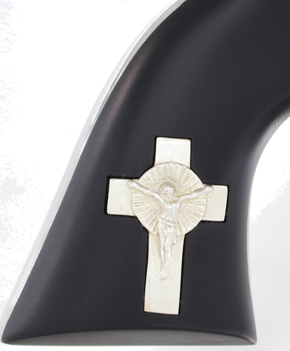 Cimarron Holy Smoker FS 4.75" White/Silver Cross Black .45 Colt Revolver