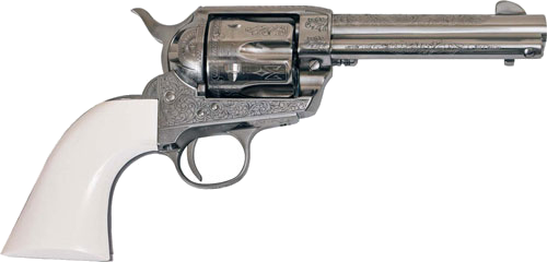 Cimarron Frontier Pw FS 4.75" Engraved Nickel/Ivory .357 Magnum Revolver
