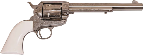 Cimarron Frontier Pw FS 7.5" Engraved Nickel/Ivory .357 Magnum Revolver